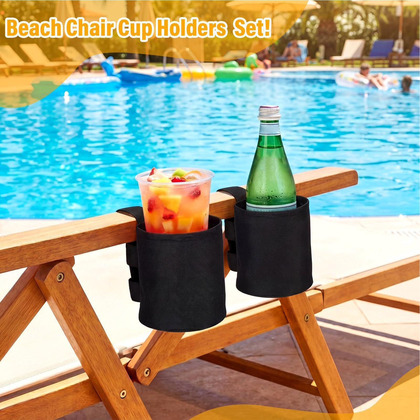 Outdoor Camping Lounge Chairs - Universal Water Bottle Holder Portable Cup