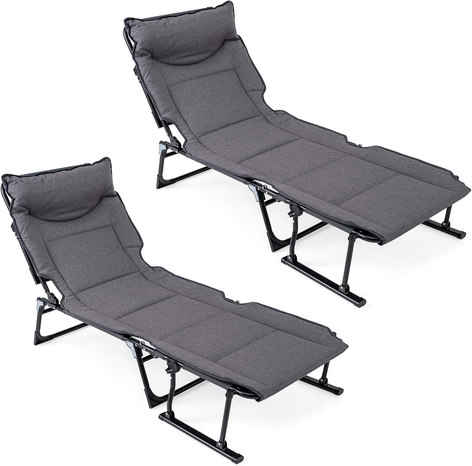 Outdoor Camping Lounge Chairs - Folding Patio Lounge Chair Set Of