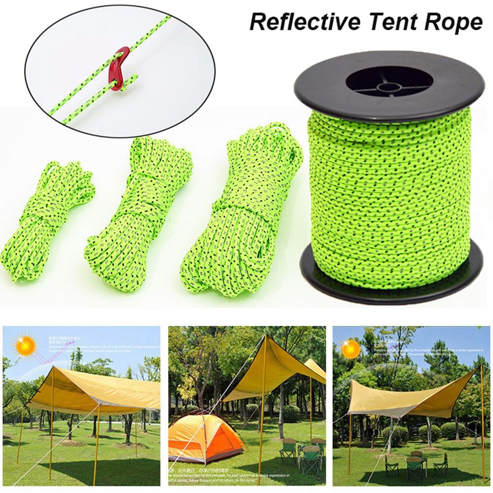 Outdoor Camping Extension Cord - 5/10/20/100M Reflective Tent Rope Nylon Line