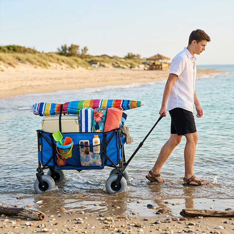 Foldable Metal Beach Wagon Qui - Outdoor Camping Table Foldable ulasan dan harga