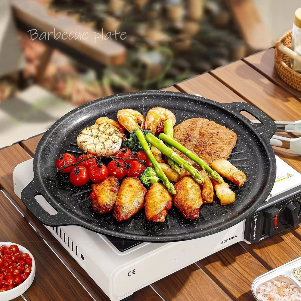 34CM Outdoor BBQ Grill Pan Non - Outdoor Camping Kitchen ulasan dan harga