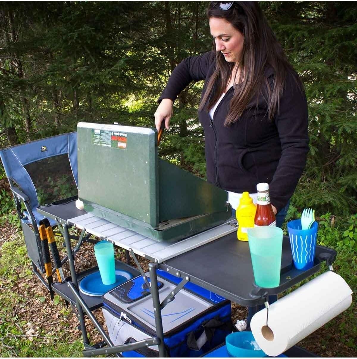 Slim Fold Portable Camping Kit - Outdoor Camping Kitchen ulasan dan harga