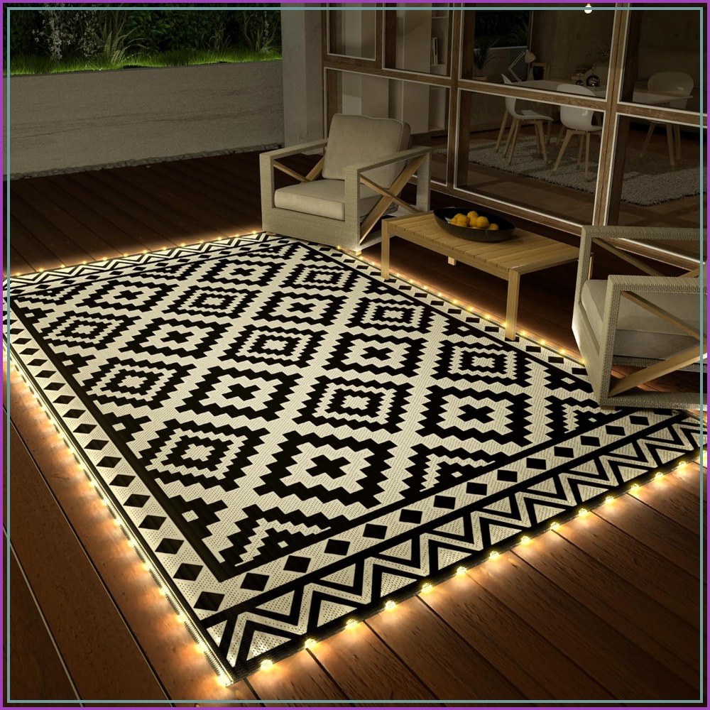 5' X 8' Outdoor Rug With LED S - Outdoor Camping Rug With Led Lights ulasan dan harga