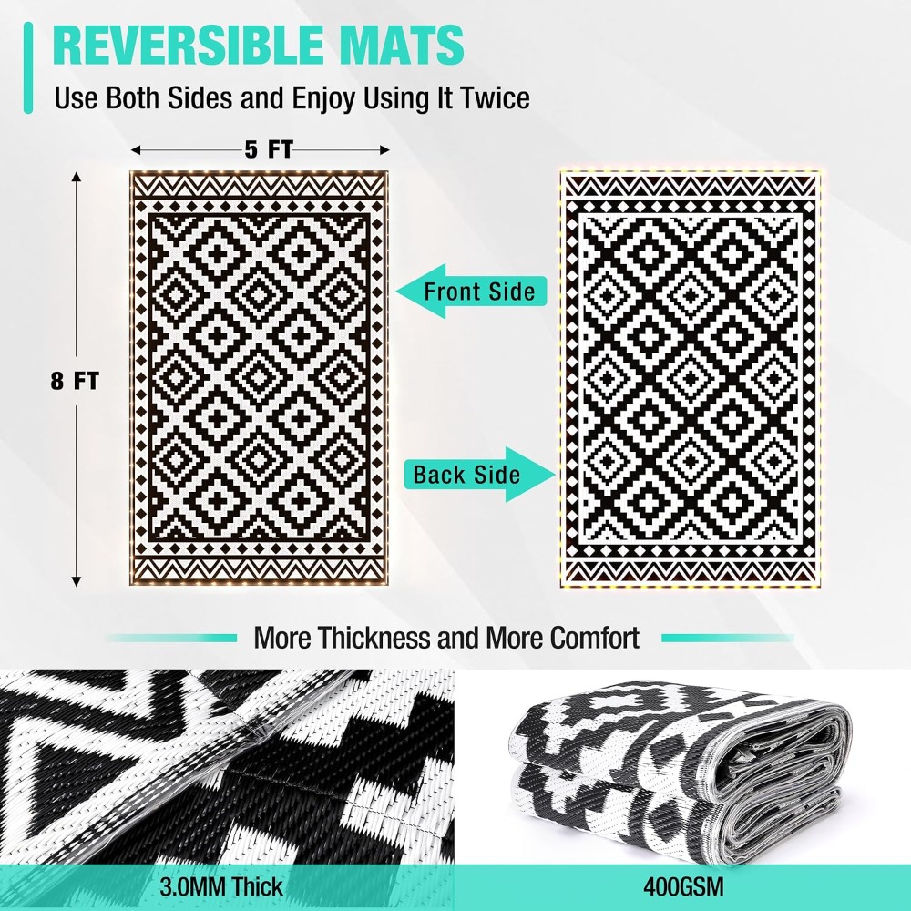 5' X 8' Outdoor Rug With LED S - Outdoor Camping Rug With Led Lights ulasan dan harga
