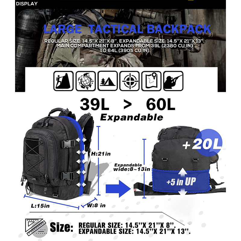65L Military Backpack for Men, - Lightweight Backpack 65L ulasan dan harga