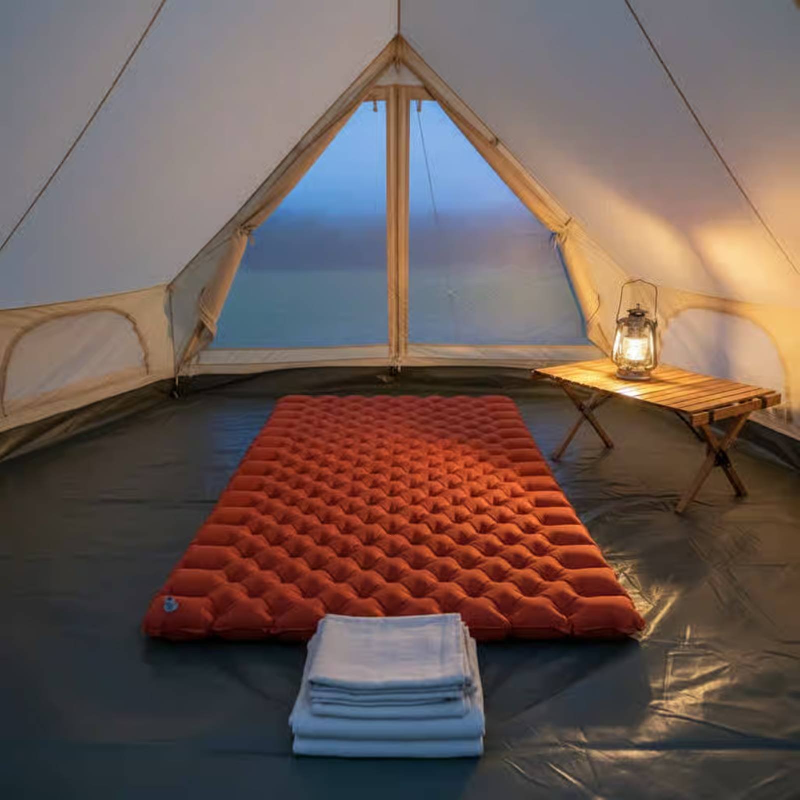 Inflatable Camping Mat Nylon T - Outdoor Camping Rug ulasan dan harga