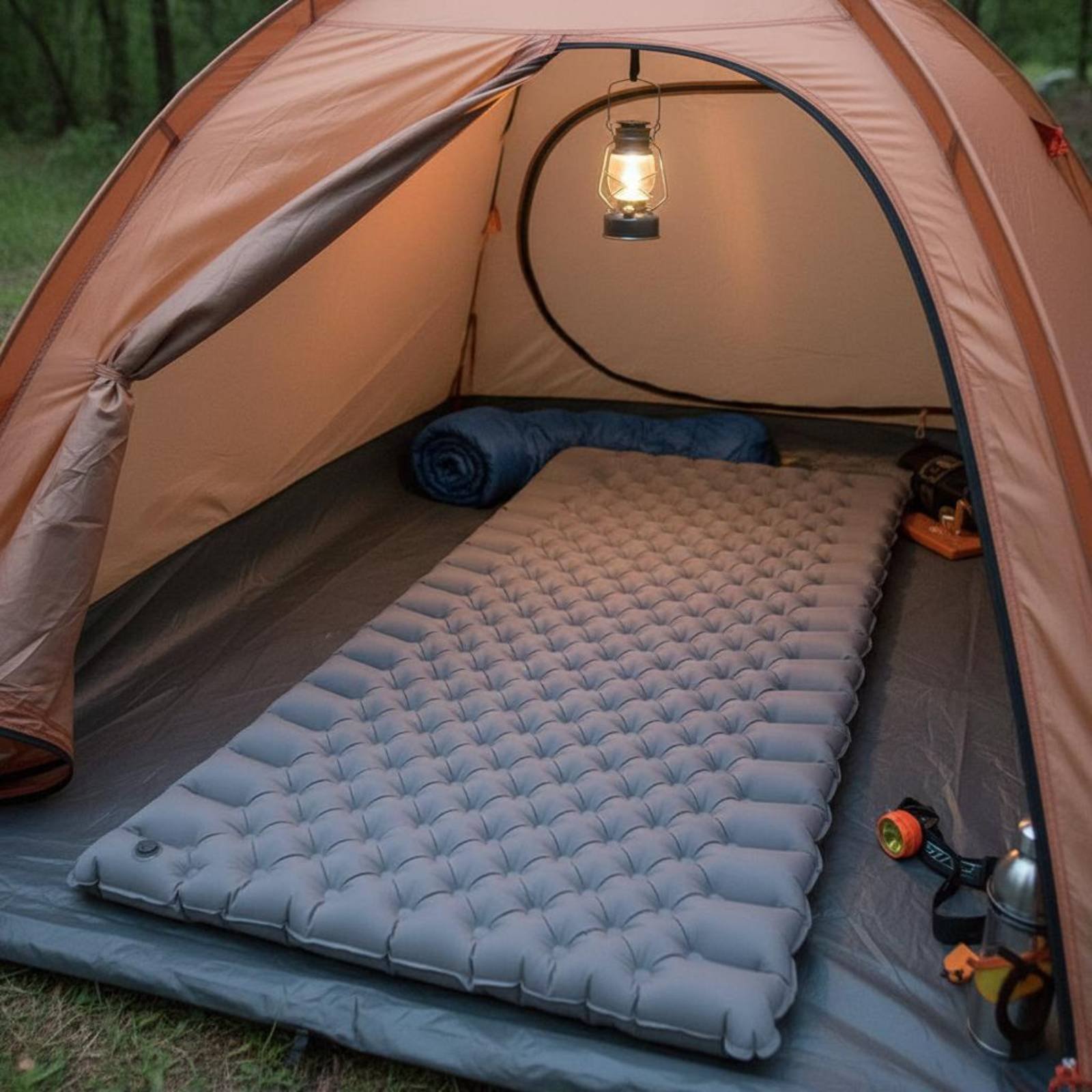 Inflatable Camping Mat Nylon T - Outdoor Camping Rug ulasan dan harga
