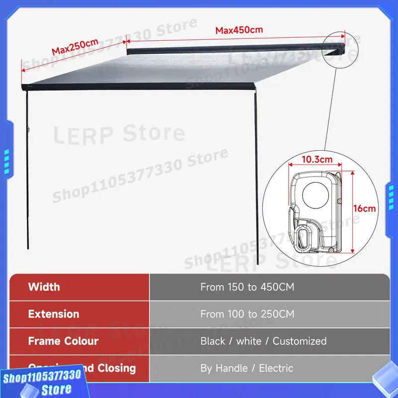 W5500 Manual Control RV Awning - Outdoor Camping Vehicle Wagon ulasan dan harga