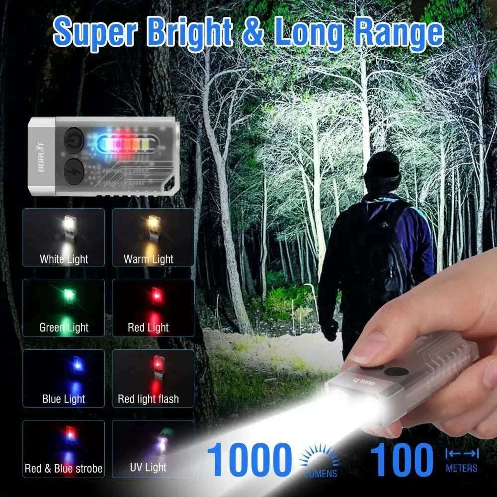BORUiT V10 Keychain UV LED EDC - Outdoor Camping Adventure ulasan dan harga