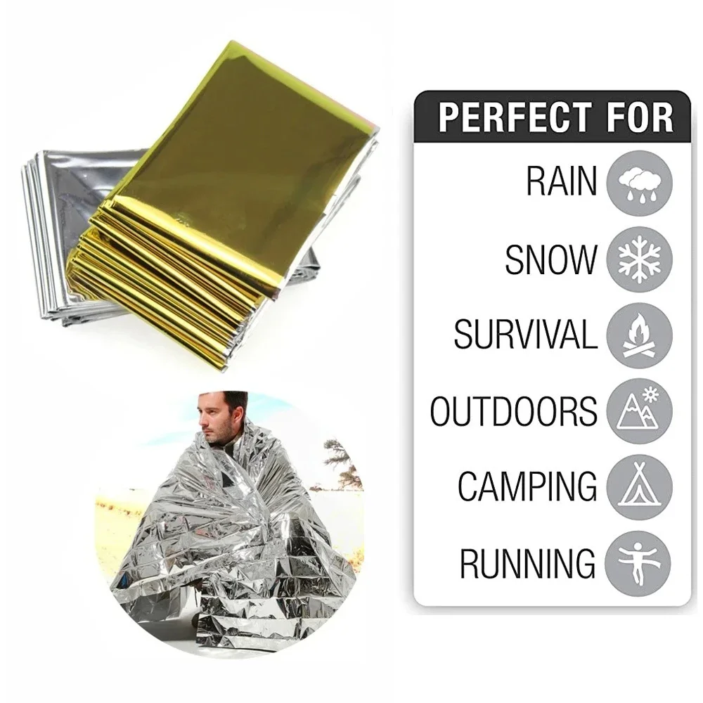 5Pcs Emergency Thermal Blanket - Outdoor Camping Rug ulasan dan harga