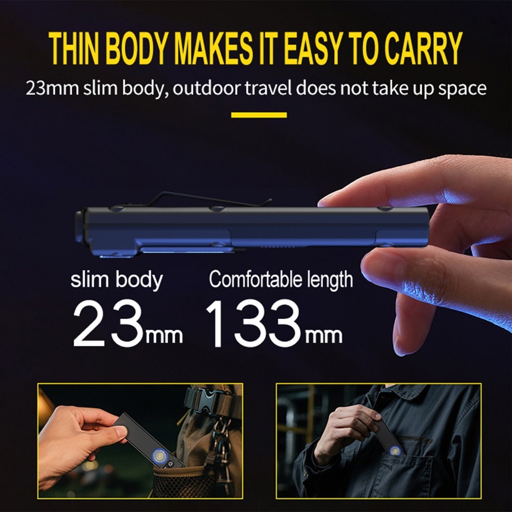 Ultra-Thin EDC Rechargeable LE - Outdoor Camping Adventure ulasan dan harga
