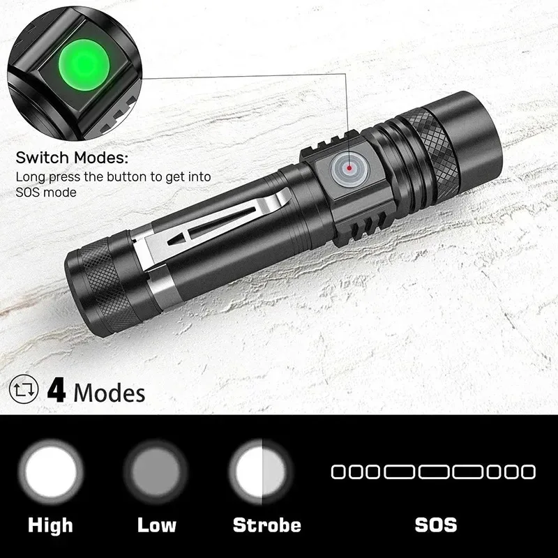 T6 LED Rechargeable Flashlight - Outdoor Camping Adventure ulasan dan harga