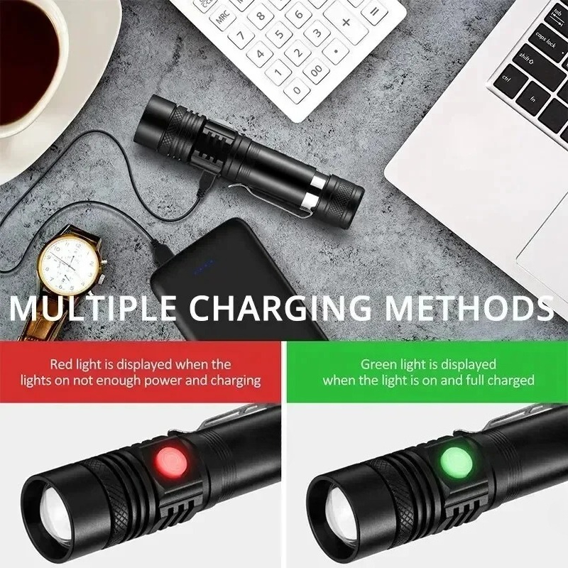 T6 LED Rechargeable Flashlight - Outdoor Camping Adventure ulasan dan harga